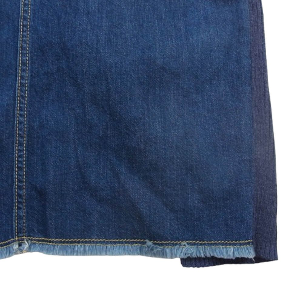 HYSTERIC GLAMOUR ヒステリックグラマー 01191NK01 ニット デニム 切替 ロング スカート インディゴブルー系 F【中古】