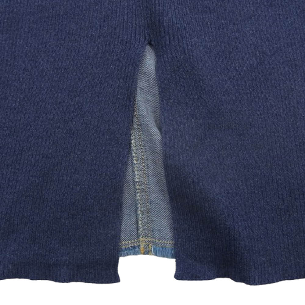 HYSTERIC GLAMOUR ヒステリックグラマー 01191NK01 ニット デニム 切替 ロング スカート インディゴブルー系 F【中古】