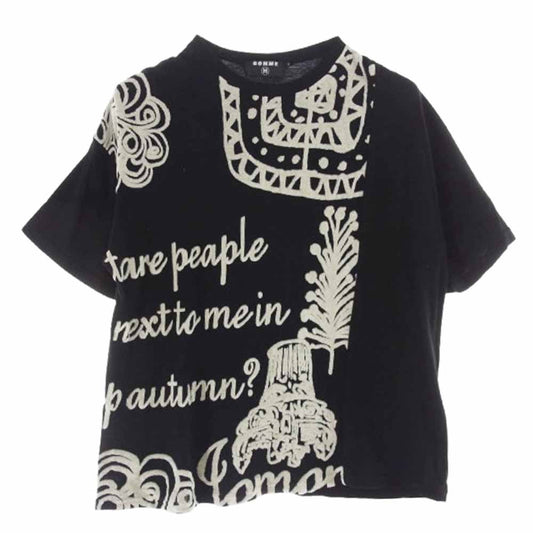 ゴムオム HS-T19-156 総柄 半袖 Tシャツ ブラック系 M【中古】