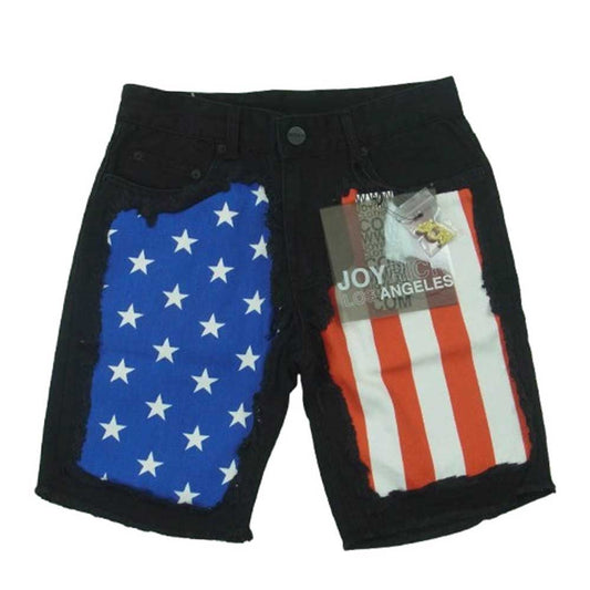 JOYRICH ジョイリッチ 星条旗 デニム ショーツ ハーフ ショート パンツ 中国製 ブラック系 ブルー系 レッド系 29【中古】
