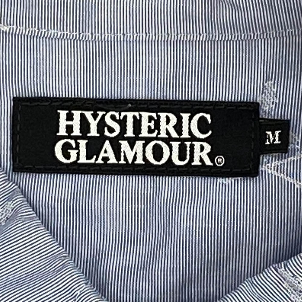 HYSTERIC GLAMOUR ヒステリックグラマー 0203AH05 クロスボーンストライプ 長袖 ワークシャツ ブルー系 M【中古】