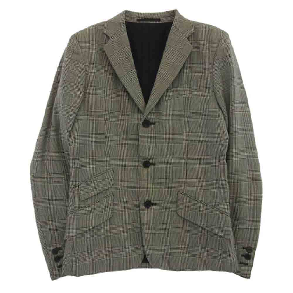 HYSTERIC GLAMOUR ヒステリックグラマー チェック柄 ウール 3B テーラード ジャケット グレー系 S【中古】