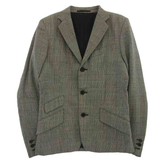HYSTERIC GLAMOUR ヒステリックグラマー チェック柄 ウール 3B テーラード ジャケット グレー系 S【中古】
