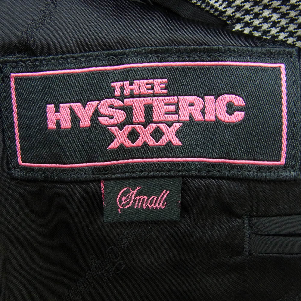 HYSTERIC GLAMOUR ヒステリックグラマー チェック柄 ウール 3B テーラード ジャケット グレー系 S【中古】