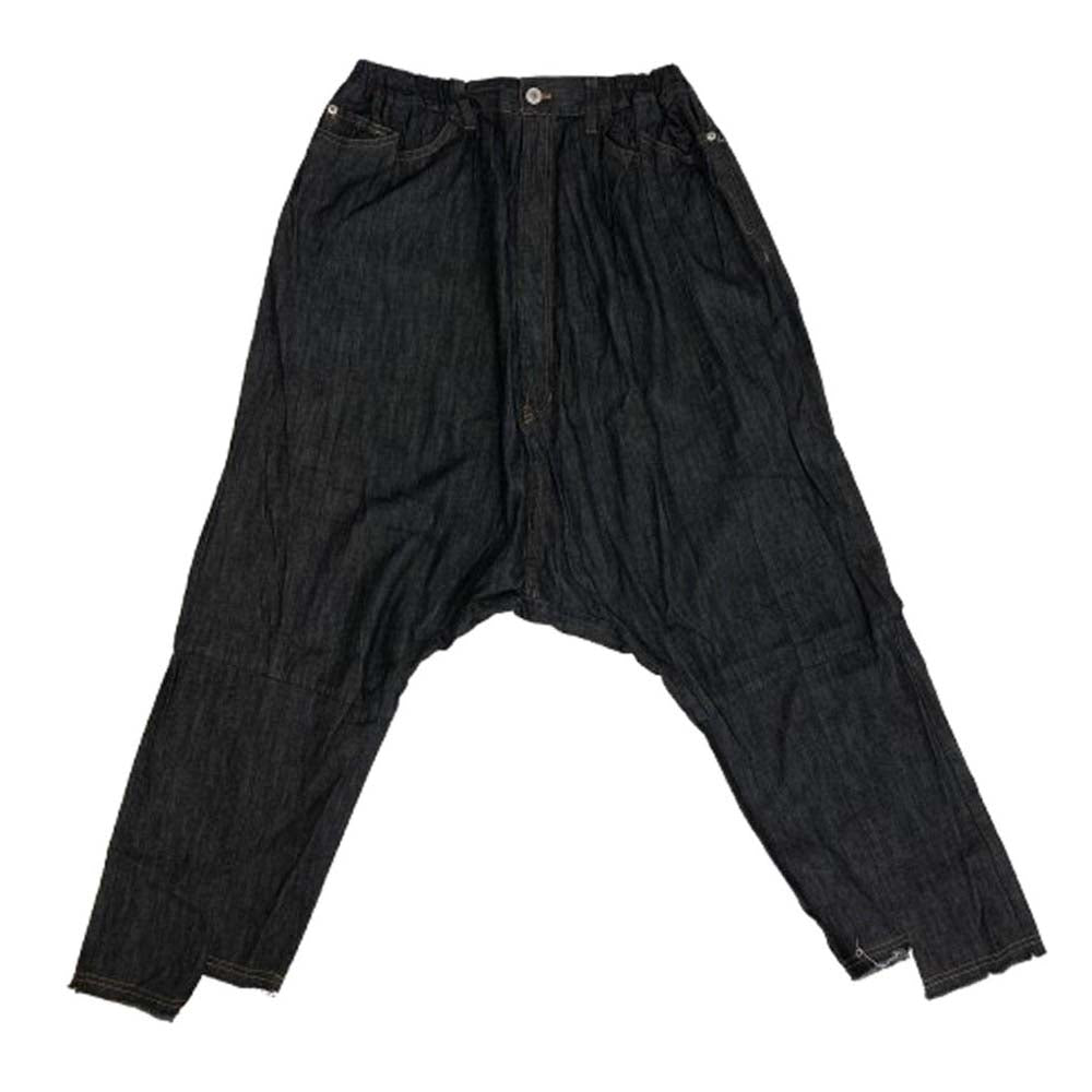ゴムオム HU-P35-192 ライトオンスブラックデニムダメージ加工 サルエル パンツ ブラック系 2【中古】