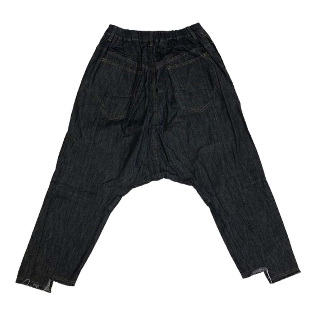ゴムオム HU-P35-192 ライトオンスブラックデニムダメージ加工 サルエル パンツ ブラック系 2【中古】