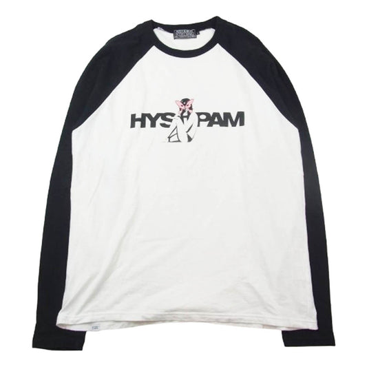 HYSTERIC GLAMOUR ヒステリックグラマー 02231CL07 ガールズプリント ラグラン 長袖 Tシャツ ブラック系 ホワイト系 L【中古】
