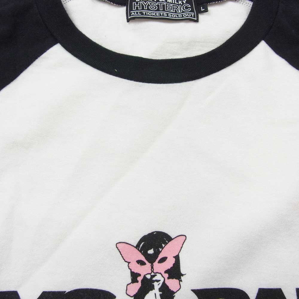HYSTERIC GLAMOUR ヒステリックグラマー 02231CL07 ガールズプリント ラグラン 長袖 Tシャツ ブラック系 ホワイト系 L【中古】