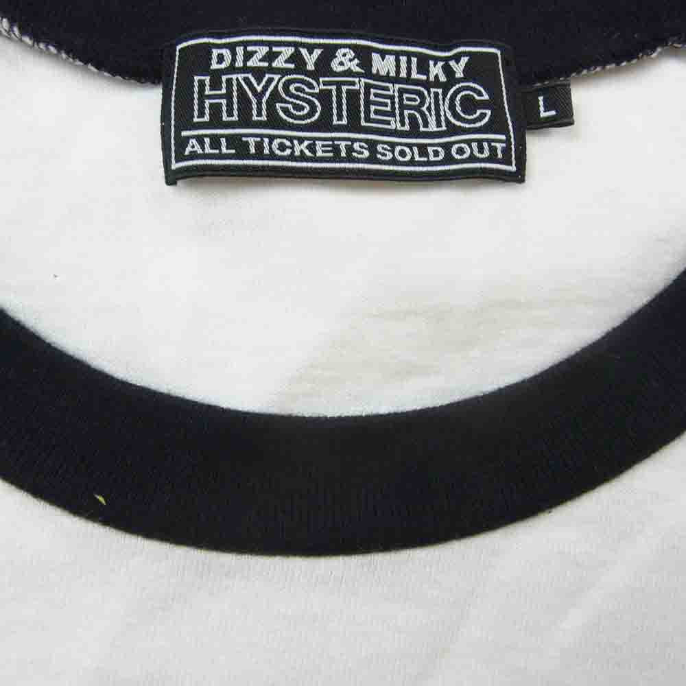 HYSTERIC GLAMOUR ヒステリックグラマー 02231CL07 ガールズプリント ラグラン 長袖 Tシャツ ブラック系 ホワイト系 L【中古】