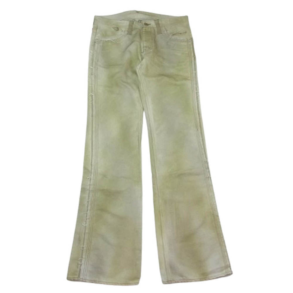 ROEN ロエン ダメージ加工 デニム パンツ カーキ系 33【極上美品】【中古】