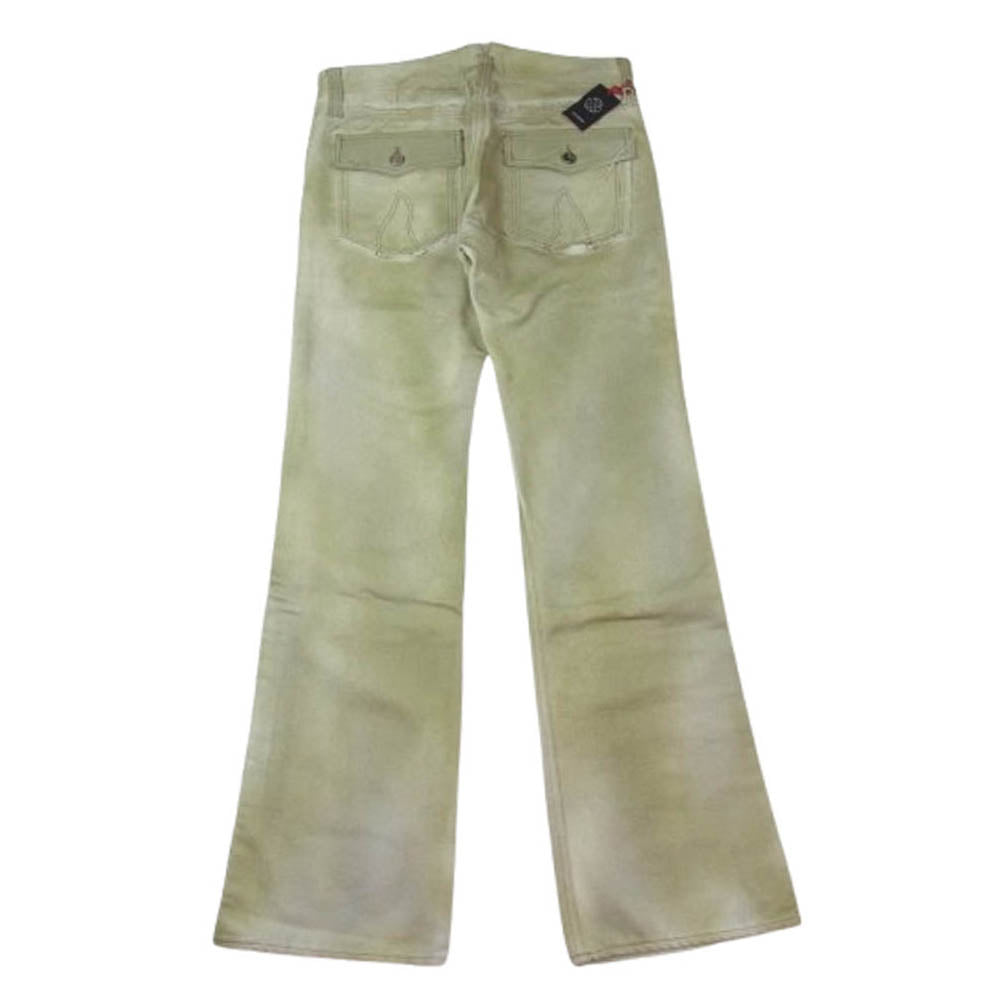 ROEN ロエン ダメージ加工 デニム パンツ カーキ系 33【極上美品】【中古】