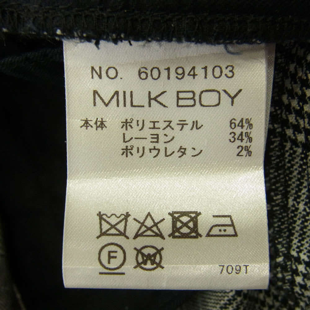 ランド バイ ミルクボーイ サイドライン チェック パンツ ブラック系 サイズ不明【中古】