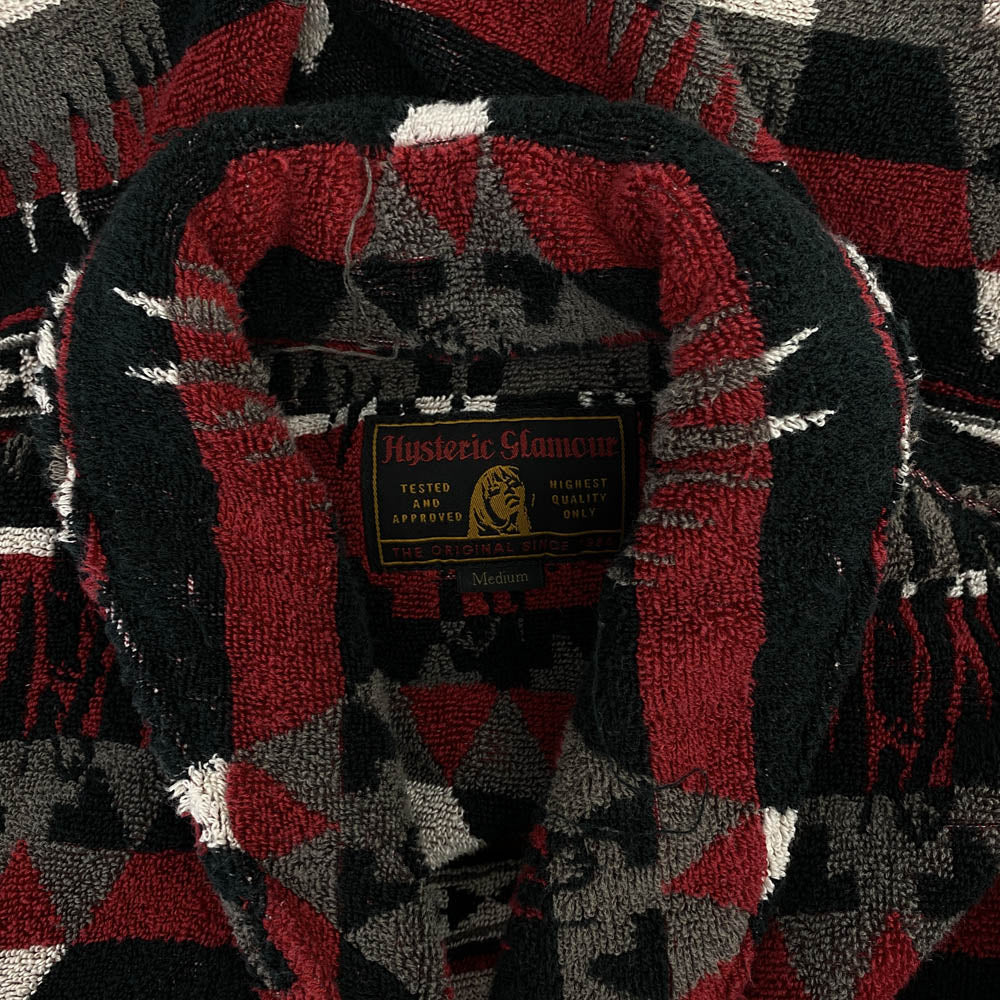 HYSTERIC GLAMOUR ヒステリックグラマー 0261AB08 SUNSET WOMAN総柄 ショールカラー パイル地 ガウン ジャケット マルチカラー系 M【中古】