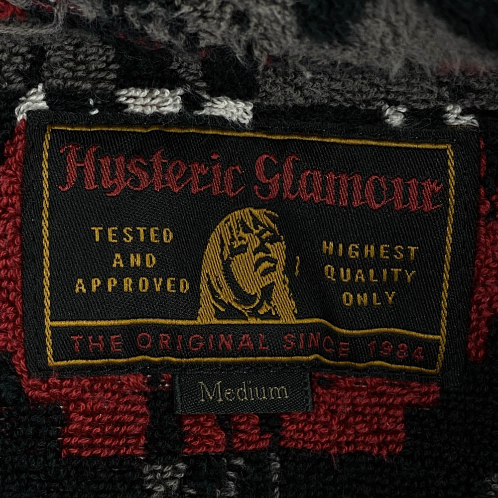HYSTERIC GLAMOUR ヒステリックグラマー 0261AB08 SUNSET WOMAN総柄 ショールカラー パイル地 ガウン ジャケット マルチカラー系 M【中古】