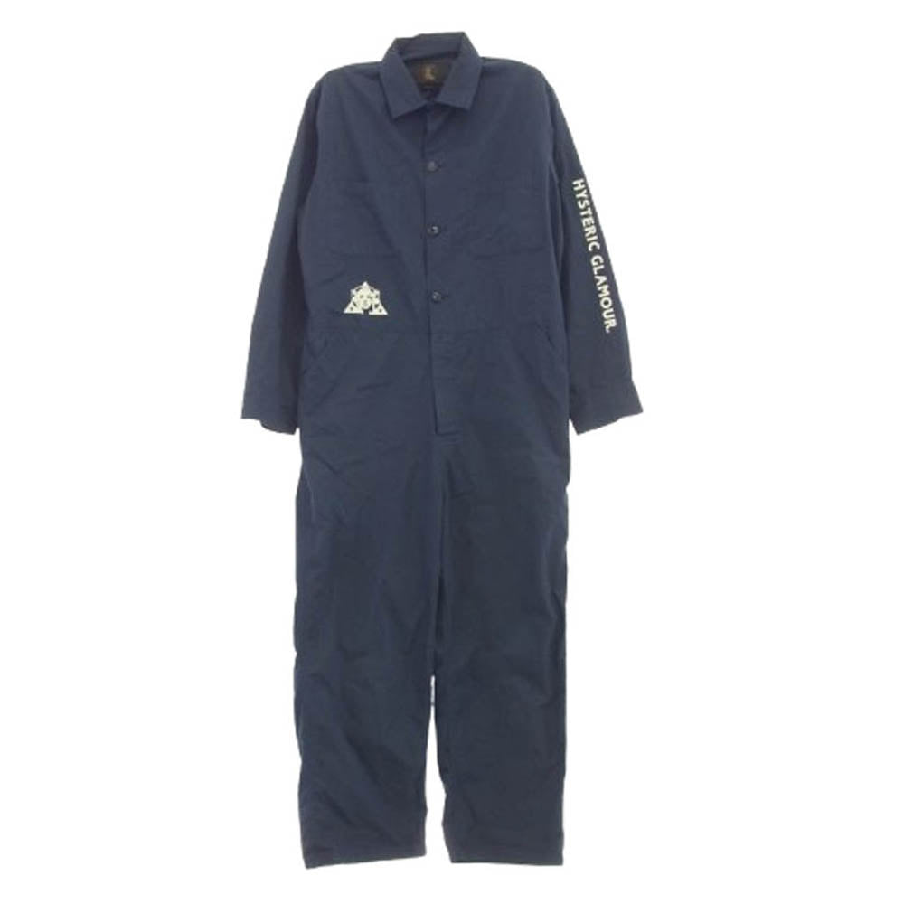 HYSTERIC GLAMOUR ヒステリックグラマー 20SS 02201AS01 TRIANGLE WOMAN ガールプリント オーバーサイズ オールインワン ツナギ つなぎ ネイビー系 M【中古】