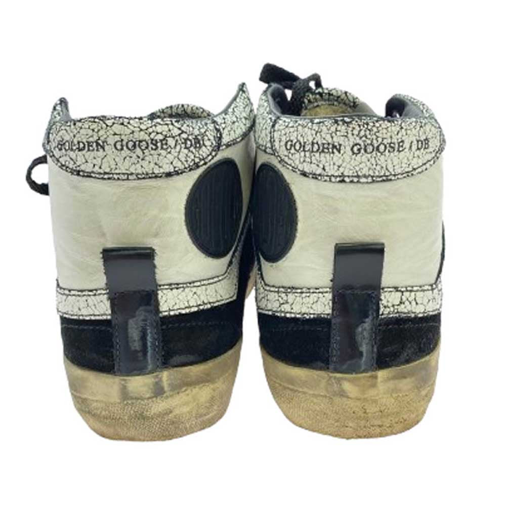 GOLDEN GOOSE ゴールデングース イタリア製 ヴィンテージ加工 ハイカット レザー スニーカー ブラック系 ホワイト系 40【中古】