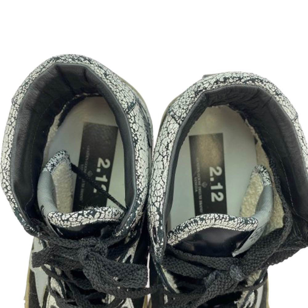 GOLDEN GOOSE ゴールデングース イタリア製 ヴィンテージ加工 ハイカット レザー スニーカー ブラック系 ホワイト系 40【中古】