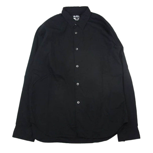 BLACK COMME des GARCONS ブラックコムデギャルソン AD2024 1N-B017 レギュラーカラー 長袖 シャツ ブラック系 M【中古】