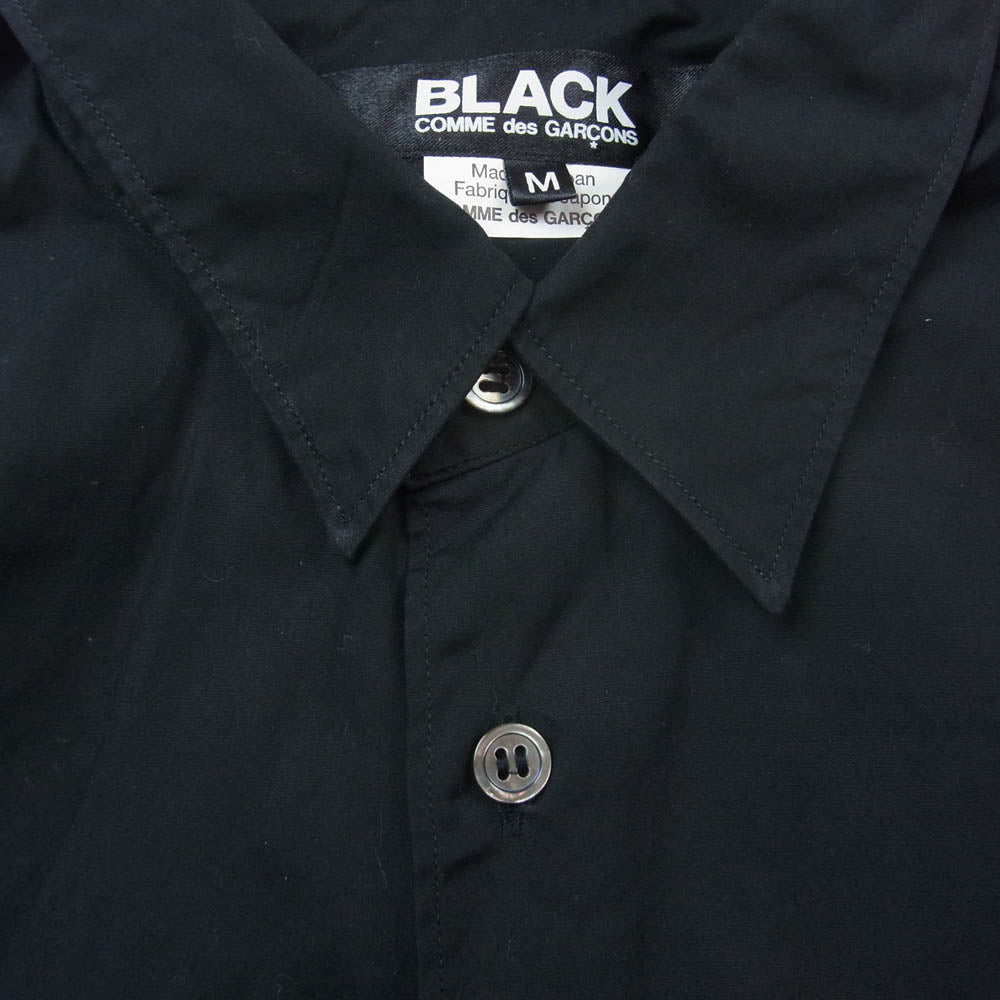 BLACK COMME des GARCONS ブラックコムデギャルソン AD2024 1N-B017 レギュラーカラー 長袖 シャツ ブラック系 M【中古】
