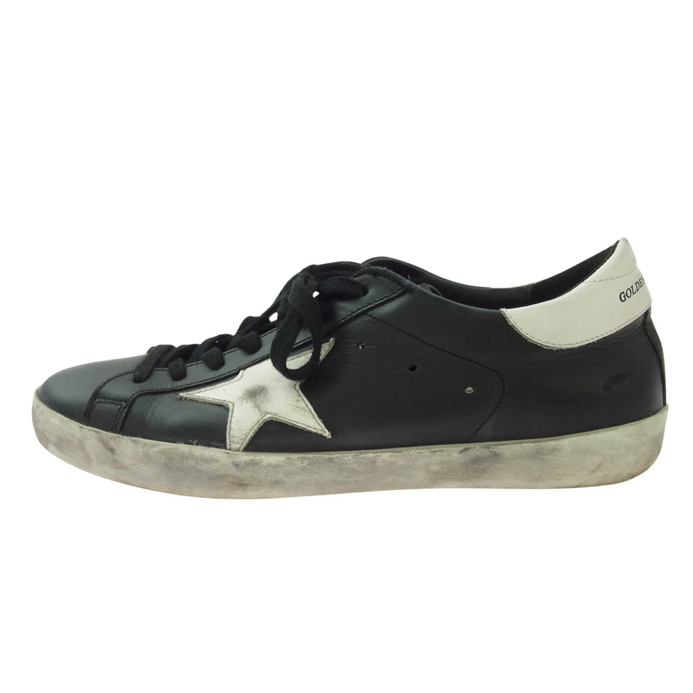 GOLDEN GOOSE ゴールデングース G35MS590 SUPERSTAR スーパースター ヴィンテージ加工 レザー スニーカー ブラック系 40【中古】