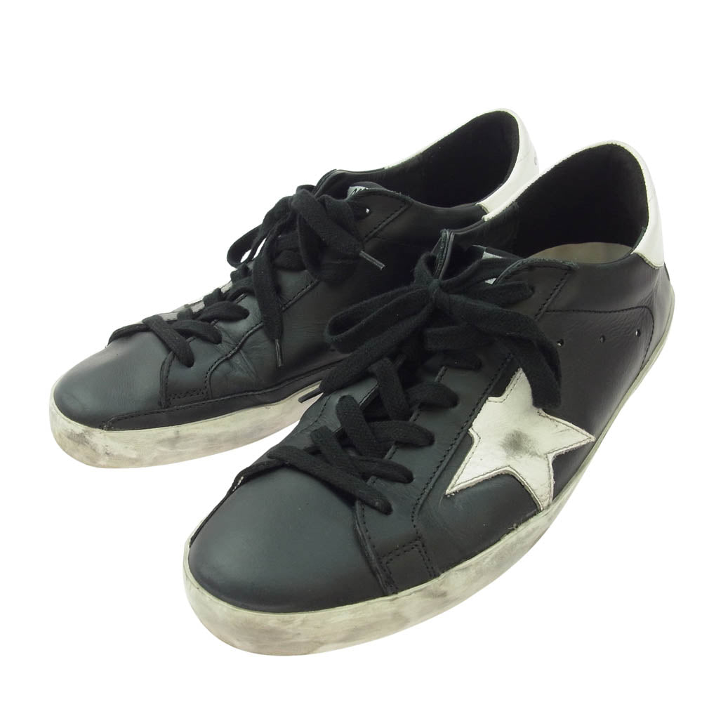 GOLDEN GOOSE ゴールデングース G35MS590 SUPERSTAR スーパースター ヴィンテージ加工 レザー スニーカー ブラック系 40【中古】