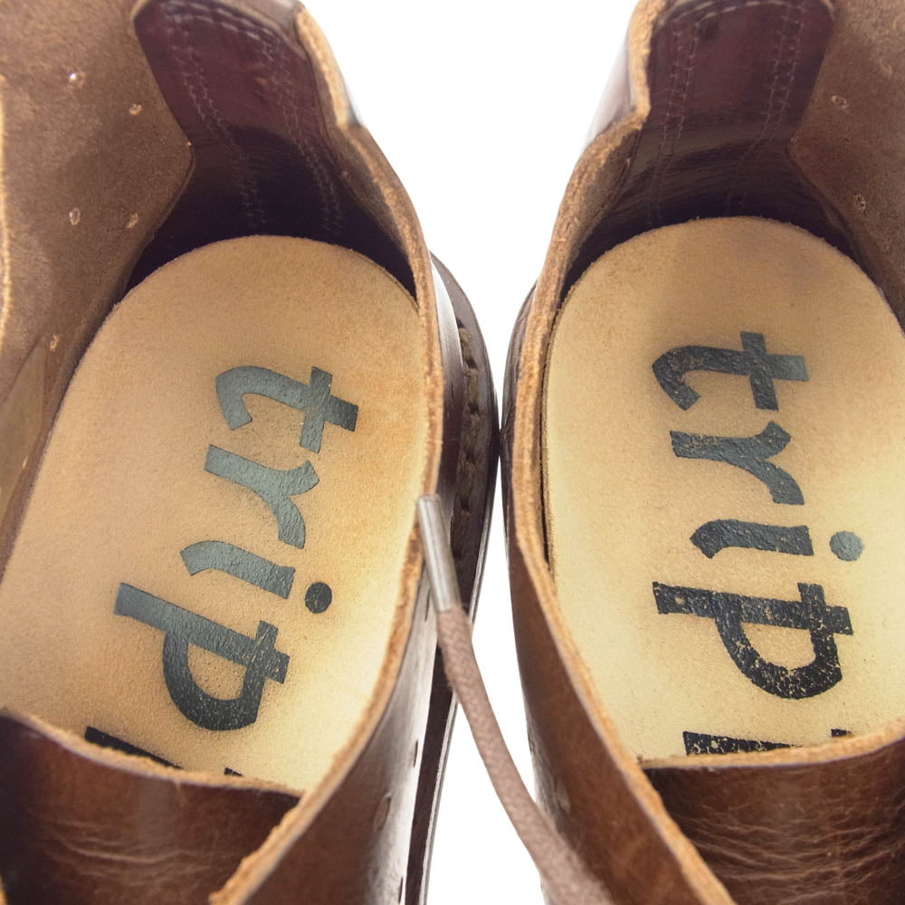 trippen トリッペン GOLF パンチング レザー レースアップ シューズ ブラウン ブラウン系 39【中古】