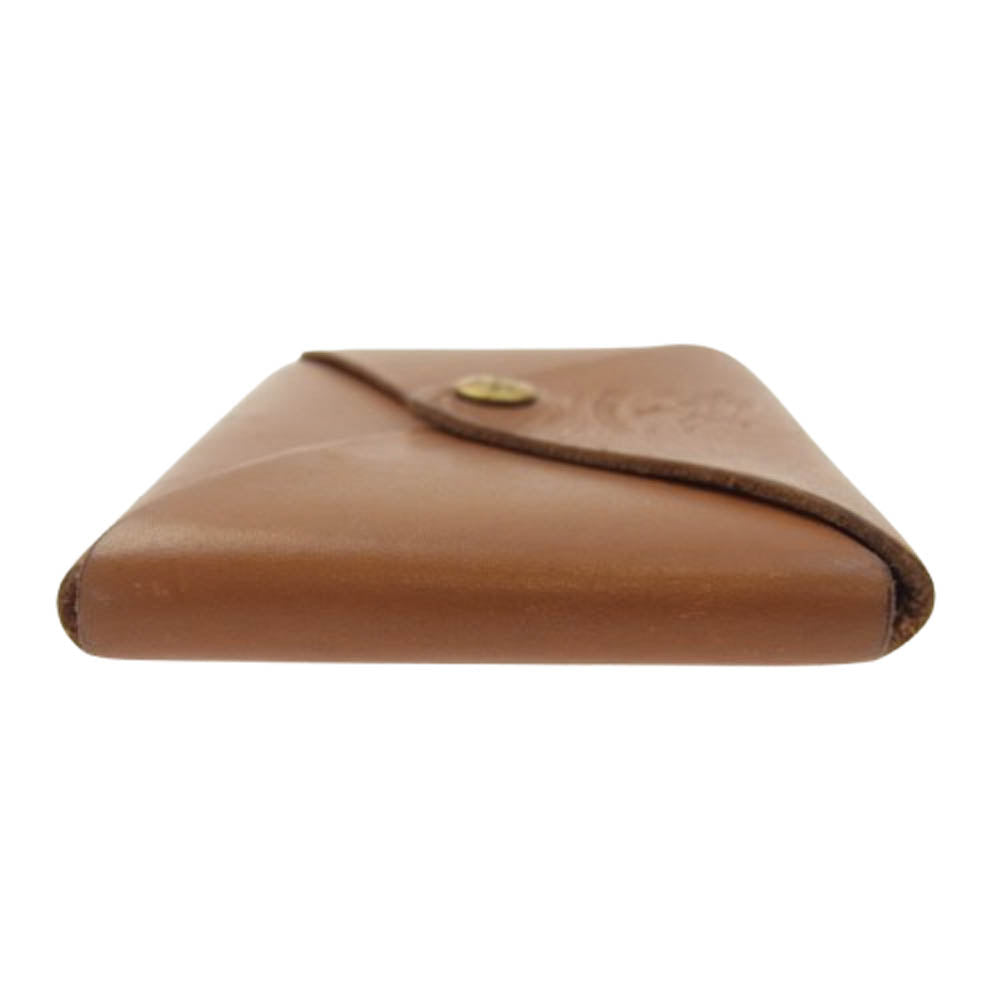 IL BISONTE イルビゾンテ ロゴ レザー カードケース 小銭入れ ブラウン系【中古】