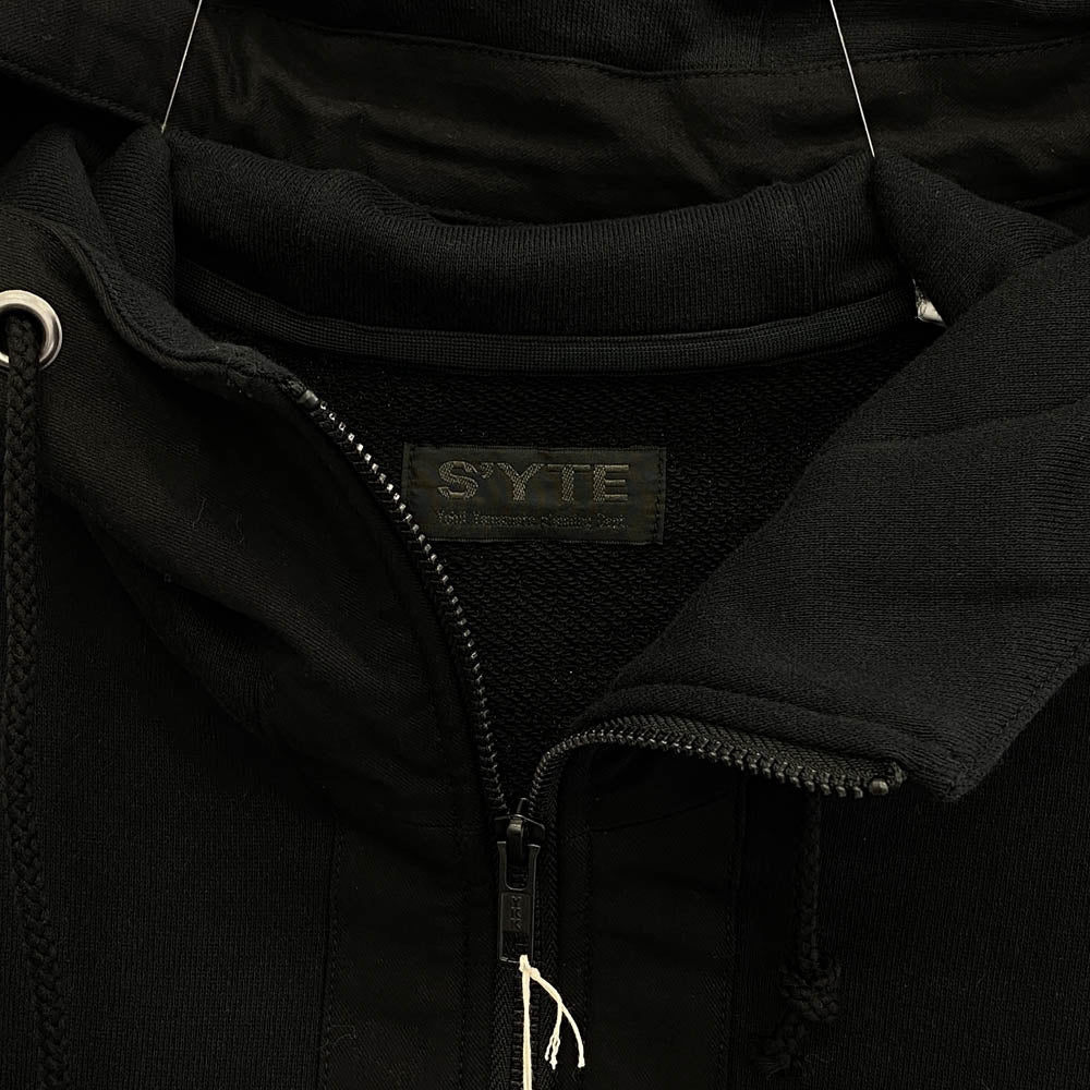 Yohji Yamamoto ヨウジヤマモト 24SS UB-T15-008-2 S'YTE サイト FRENCH TERRY ZIP UP HOODIE フレンチ テリー ジップアップ フーディ パーカー ブラック系 3【極上美品】【中古】