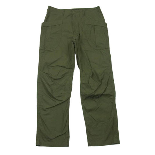 A VONTADE アボンタージ ミリタリー カーゴ トラウザーズ パンツ コットン 日本製 グリーン系 S【中古】