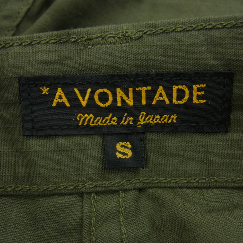 A VONTADE アボンタージ ミリタリー カーゴ トラウザーズ パンツ コットン 日本製 グリーン系 S【中古】