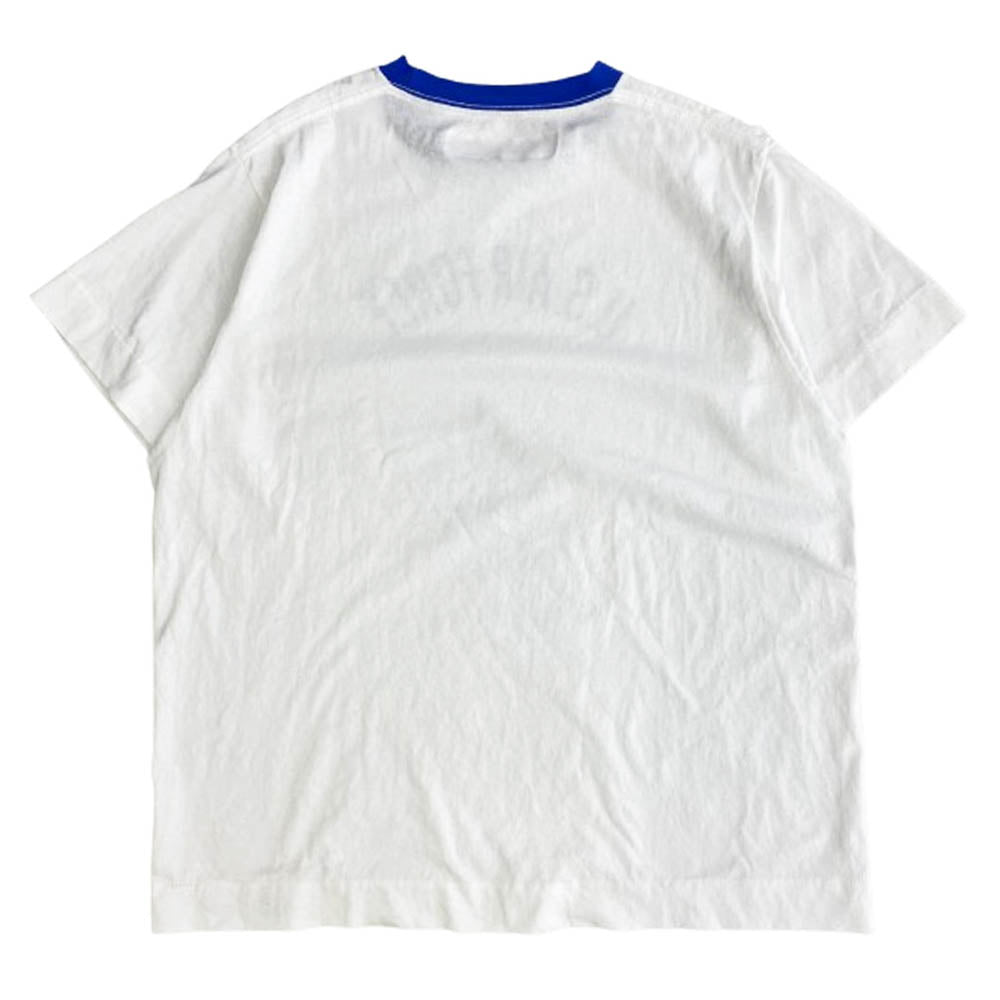ネセサリーオアアンネセサリー US AIR FORCE エアフォース プリント 半袖 リンガー Tシャツ カットソー ホワイト系 L【美品】【中古】