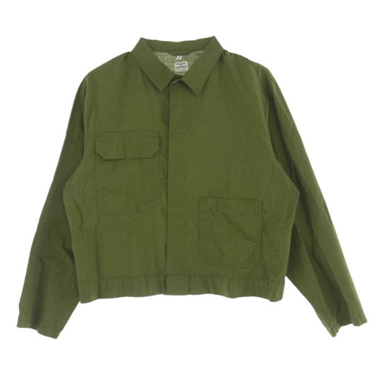 ネセサリーオアアンネセサリー スナップボタン 比翼 長袖 ミリタリー シャツ カーキ系 3【中古】