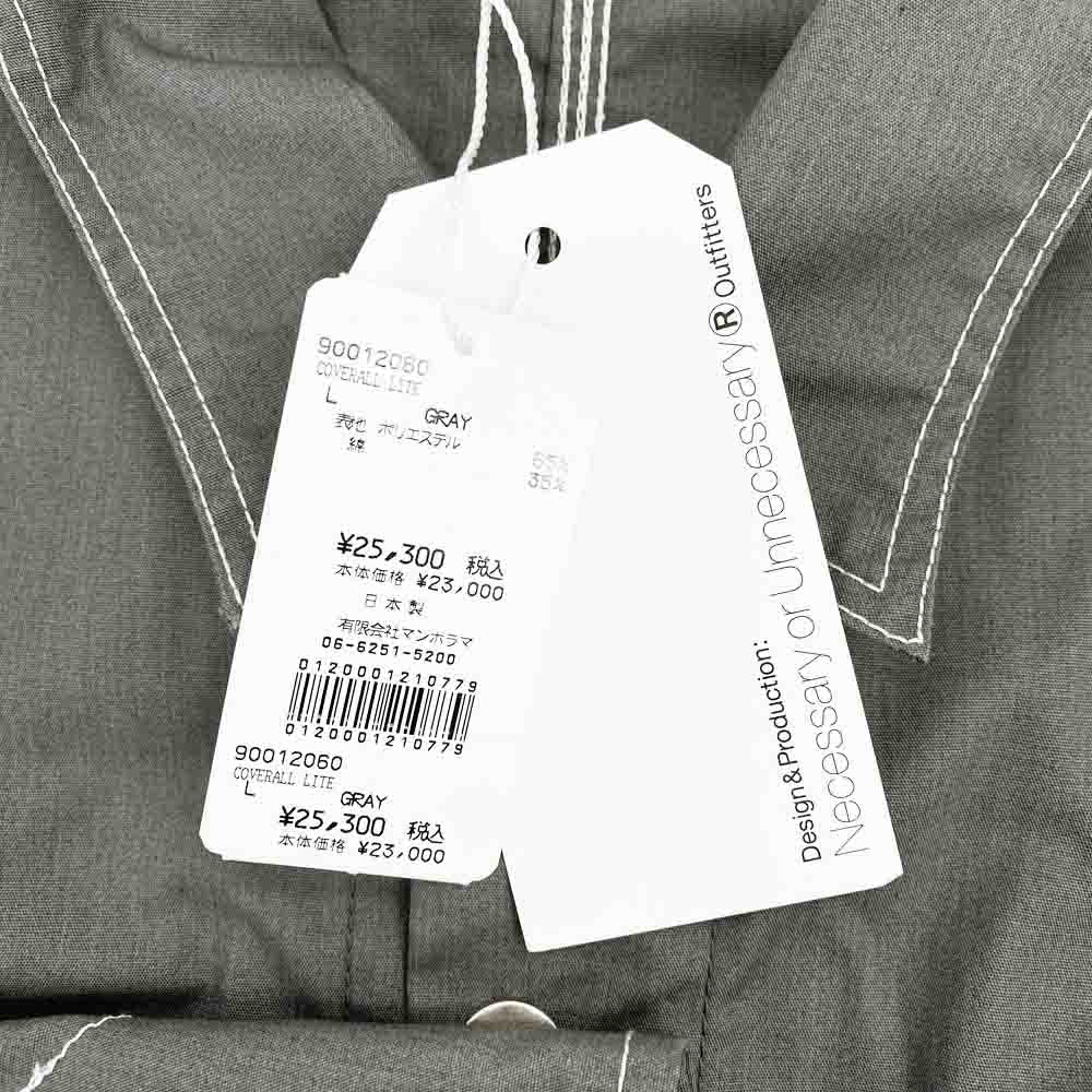 ネセサリーオアアンネセサリー 90012060 COVERALL LITE カバーオール スナップボタン ワーク シャツ ジャケット グレー系 L【美品】【中古】