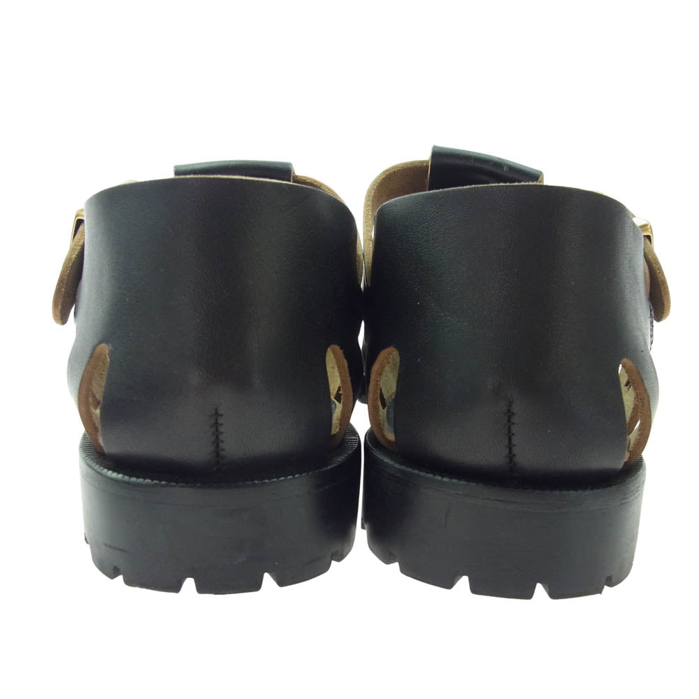 ブラザーブリッジ R011 HEMINGWAY HORSE BUTT ヘミングウェイ ホースハイド レザー サンダル ブラック系 8【美品】【中古】