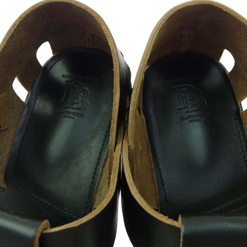 ブラザーブリッジ R011 HEMINGWAY HORSE BUTT ヘミングウェイ ホースハイド レザー サンダル ブラック系 8【美品】【中古】