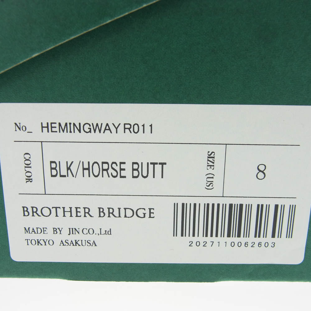 ブラザーブリッジ R011 HEMINGWAY HORSE BUTT ヘミングウェイ ホースハイド レザー サンダル ブラック系 8【美品】【中古】