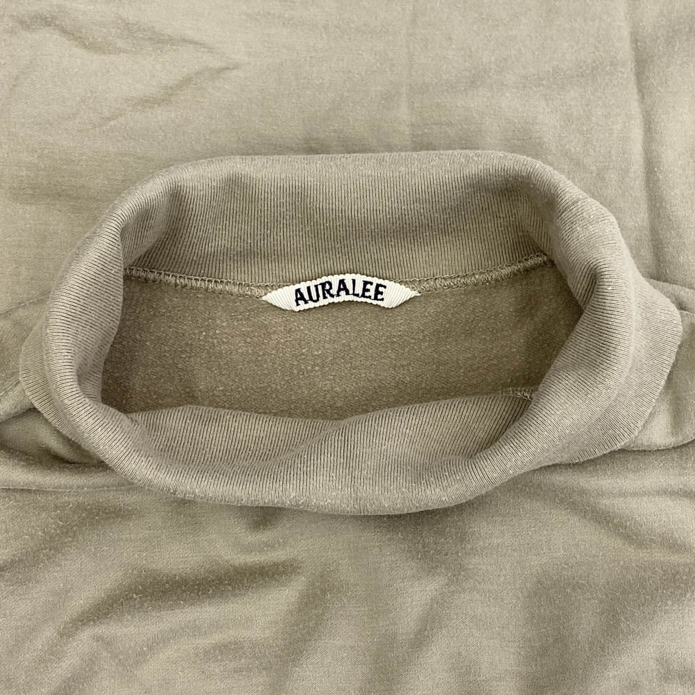 AURALEE オーラリー 19AW A9AP02GT LUSTER PLAITING HI NECK L/S TEE ハイネックロングスリーブカットソー 長袖 Tシャツ ライトブラウン系 4【中古】