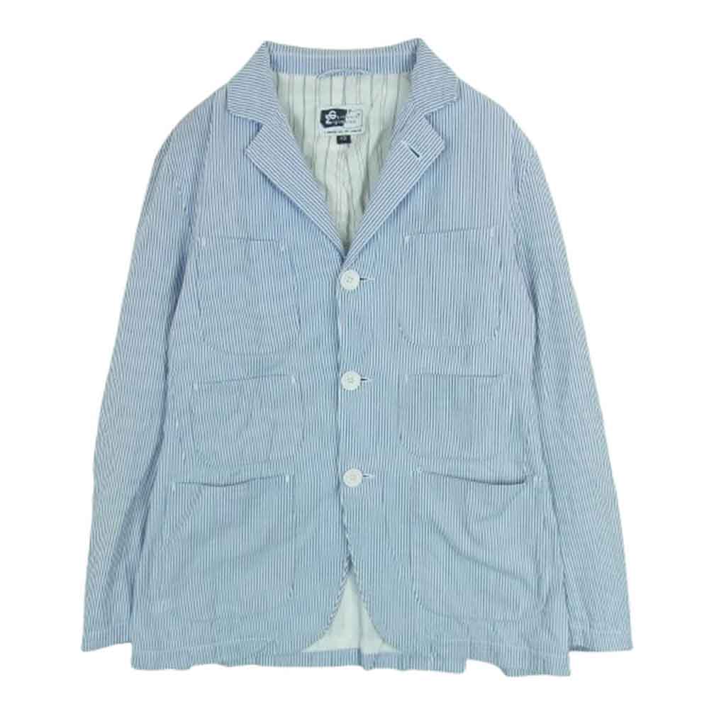 Engineered Garments エンジニアードガーメンツ ストライプ シャツ コットン ジャケット ライトブルー系 ホワイト系 XS【中古】