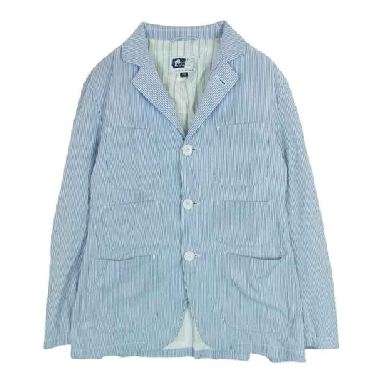 Engineered Garments エンジニアードガーメンツ ストライプ シャツ コットン ジャケット ライトブルー系 ホワイト系 XS【中古】