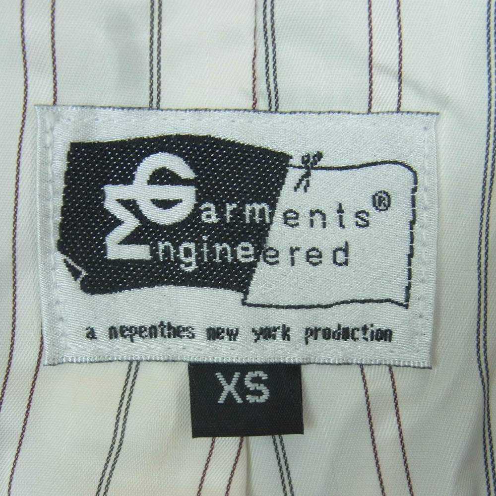 Engineered Garments エンジニアードガーメンツ ストライプ シャツ コットン ジャケット ライトブルー系 ホワイト系 XS【中古】
