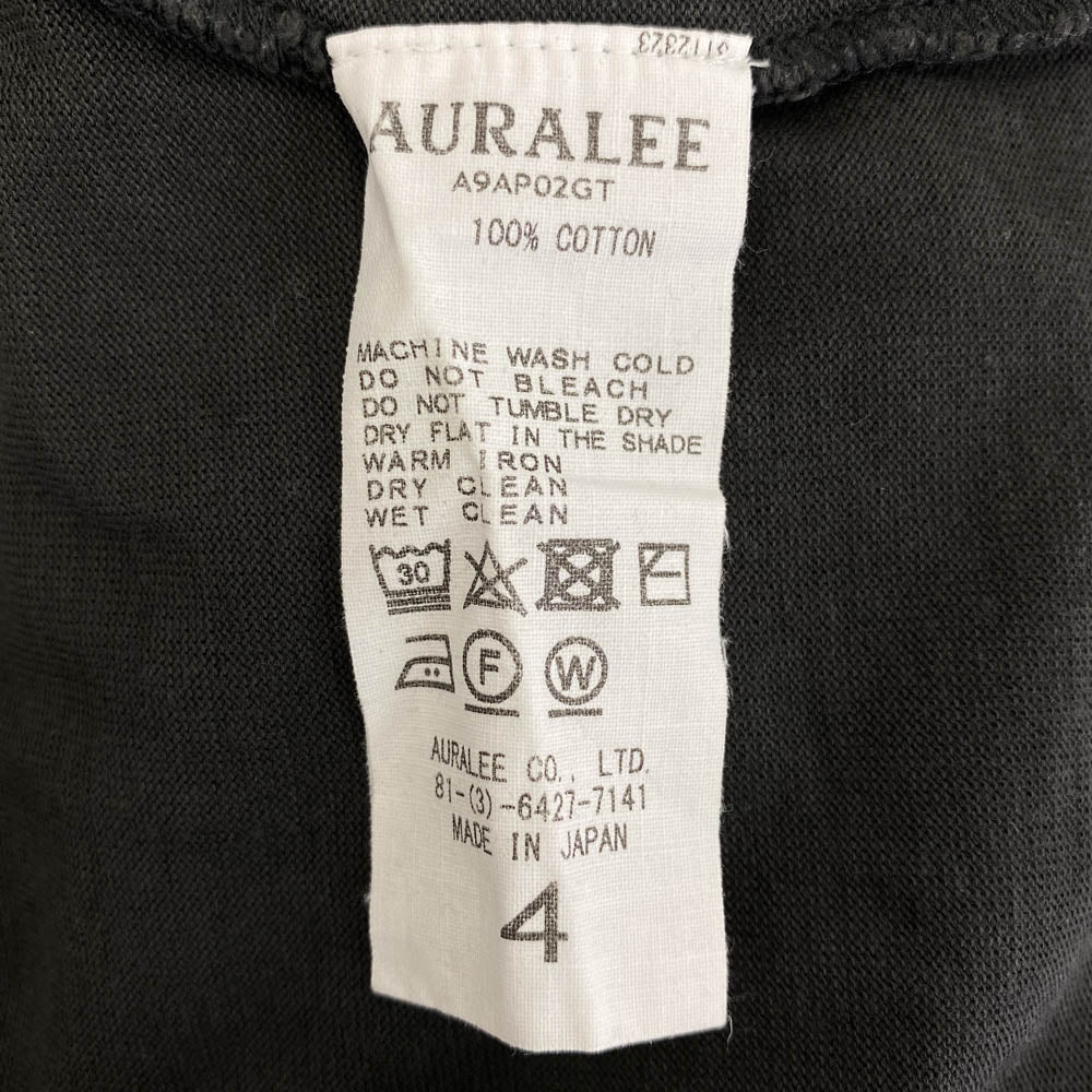 AURALEE オーラリー 19AW A9AP02GT LUSTER PLAITING HI NECK L/S TEE ハイネックロングスリーブカットソー 長袖 Tシャツ ダークグレー系 4【中古】