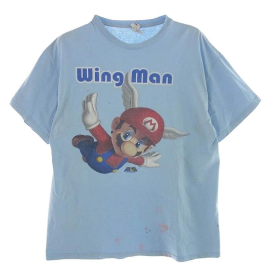 ヴィンテージ 00s DELTAボデイ Nintendo スーパーマリオ64 Wing Man Tシャツ ライトブルー系 L【中古】