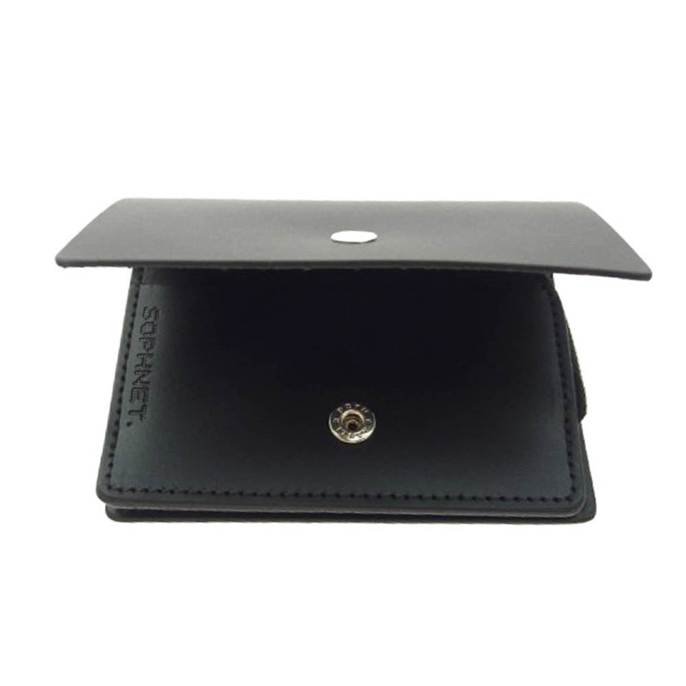 SOPHNET. ソフネット 25SS SOPH-250087 LEATHER SMALL WALLET BLACK レザー スモール ウオレット 牛革 カウレザー ブラック ブラック系【新古品】【未使用】【中古】
