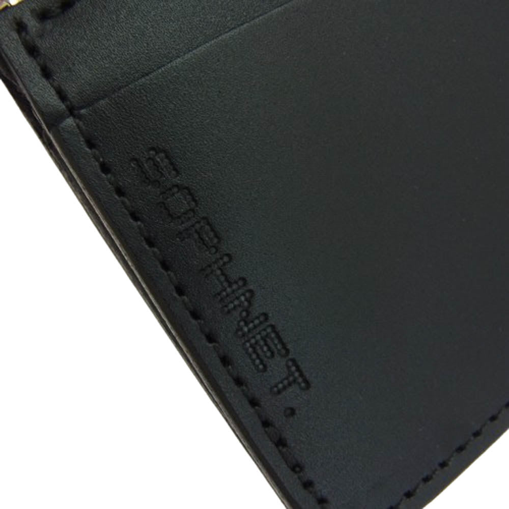 SOPHNET. ソフネット 25SS SOPH-250087 LEATHER SMALL WALLET BLACK レザー スモール ウオレット 牛革 カウレザー ブラック ブラック系【新古品】【未使用】【中古】