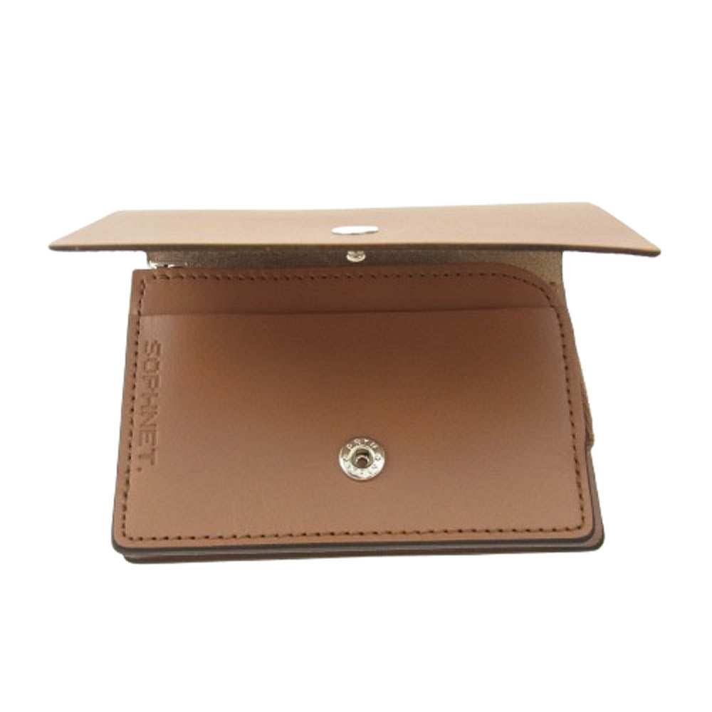 SOPHNET. ソフネット 25SS SOPH-250087 LEATHER SMALL WALLET BEIGE レザー スモール ウオレット 牛革 カウレザー ベージュ ベージュ系【新古品】【未使用】【中古】