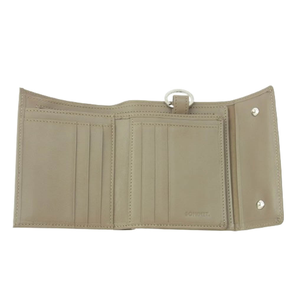 SOPHNET. ソフネット 24AW SOPH-242087 LEATHER WALLET BEIGE レザーウォレット レザー ウオレット 牛革 カウレザー ベージュ ベージュ系【新古品】【未使用】【中古】