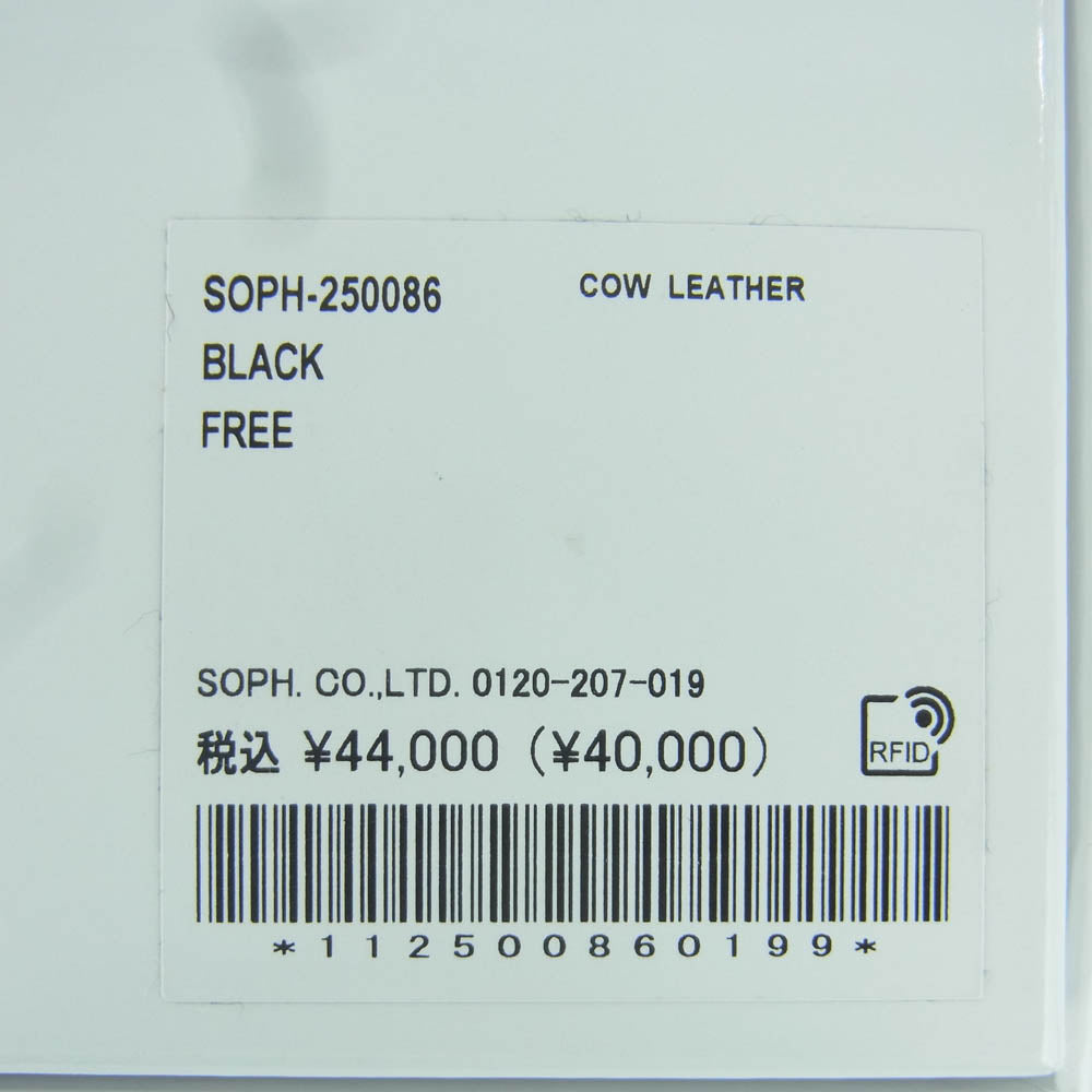 SOPHNET. ソフネット 25SS SOPH-250086 COW LEATHER WALLET BLACK 二つ折り レザー ウオレット 牛革 カウレザー ブラック系【新古品】【未使用】【中古】