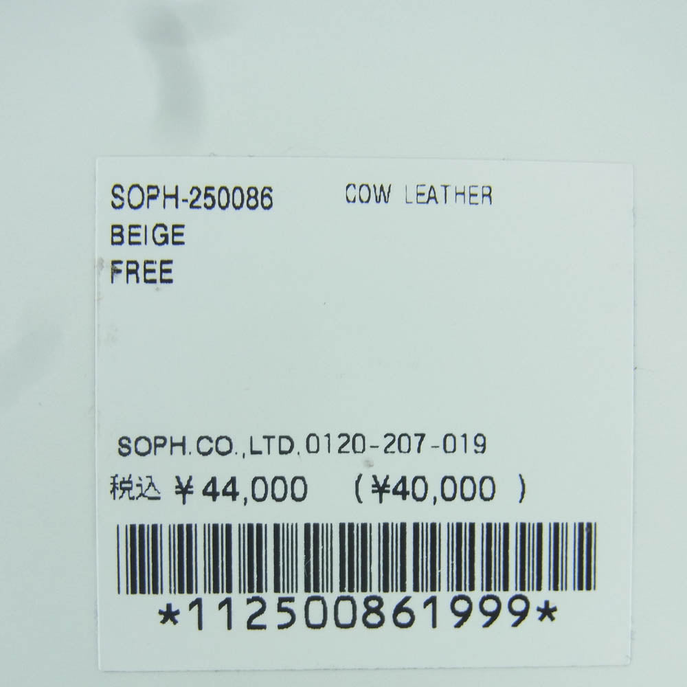 SOPHNET. ソフネット 25SS SOPH-250086 COW LEATHER WALLET BEIGE 二つ折り レザー ウォレット 牛革 カウレザー ブラウン系【新古品】【未使用】【中古】