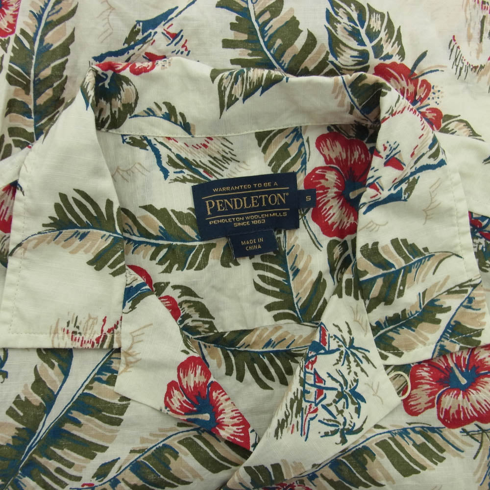 PENDLETON ペンドルトン オープンカラー 半袖 アロハシャツ ベージュ系 S【中古】