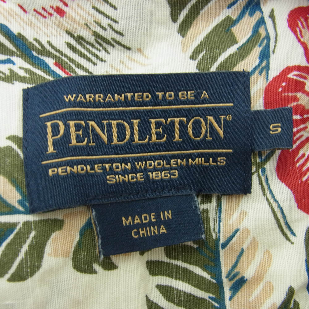 PENDLETON ペンドルトン オープンカラー 半袖 アロハシャツ ベージュ系 S【中古】